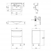 Комплект Qtap Scorpio 605х825х460 White тумба підлогова + раковина урізна  QT1471TNВ6013060CW