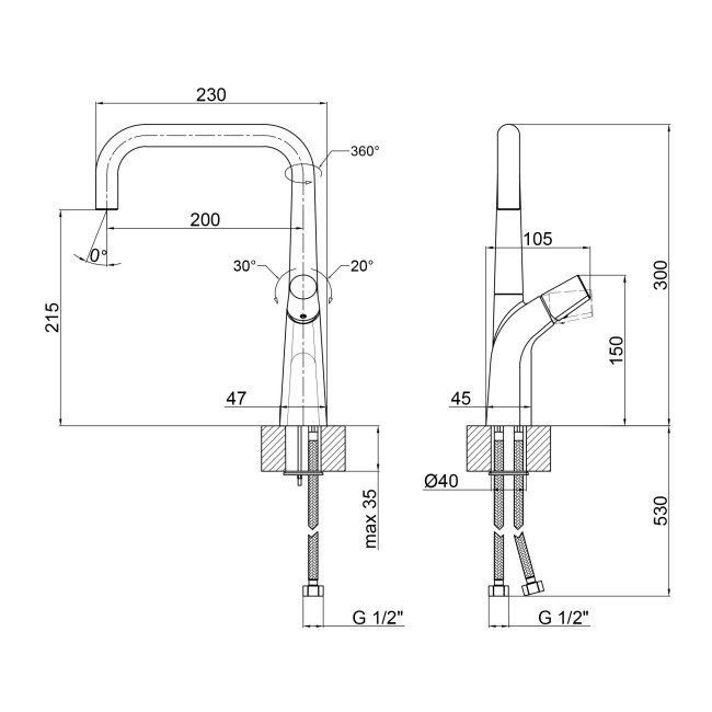 Смеситель для кухни Qtap Kuchyne 90102FC 2