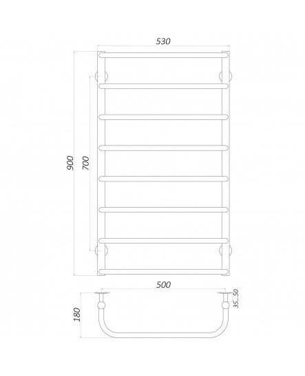 Рушникосушарка UNIO LS ER 900-500-8 Драбинка Скоба електро