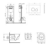Набір Qtap інсталяція 4 в 1 з панеллю змиву Nest (QT0133M425 + QT0111V1164GW) + унітаз з сидінням Swan QT16335178W