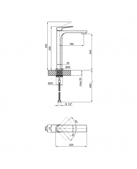 Смеситель для раковины Qtap Slavonice 1042H103B