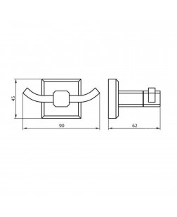 Крючок двойной Perfect Sanitary Appliances КВ 9925