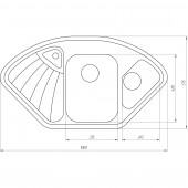 Гранитная мойка Globus Lux AVERNO черный 1060х575мм-А0002