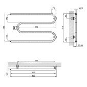 Сушарка для рушників водяна Lidz Snake (CRM) D25х1/2" 500x800 Сушарка для рушників водяна Lidz Snake (CRM) D25х1/2" 500x800