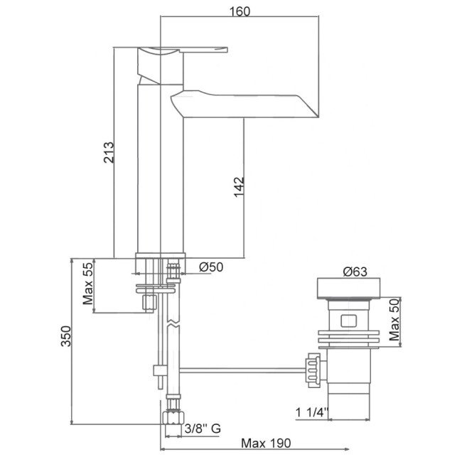 Змішувач для раковини Bianchi Heaven LVBHEV2019IACRM 2