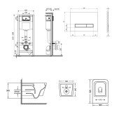 Набір Qtap інсталяція 4 в 1 з панеллю змиву Nest (QT0133M425 + QT0111V1105GW) + унітаз з сидінням Crow QT05335170W