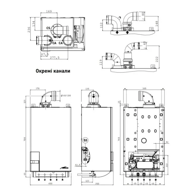 Котел газовий Sime Murelle HE 35 ErP 37 кВт двоконтурний 2 Котел газовий Sime Murelle HE 35 ErP 37 кВт двоконтурний 2