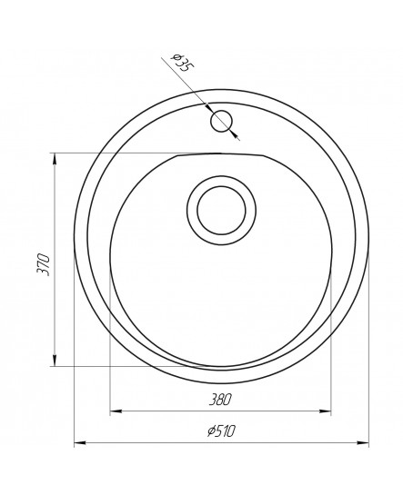 Гранитная мойка Globus Lux MARTIN графит 510мм-А0001