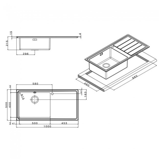 Кухонная мойка Apell Linear Plus LNP1001FLBC Brushed