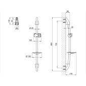 Штанга для душа Qtap 008 с мыльницей Штанга для душа Qtap 008 с мыльницей