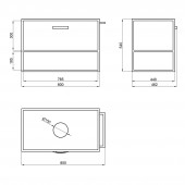 Тумба підвісна Qtap Taurus 800х476х469 Whitish oak зі стільницею QT2479TPT803WO