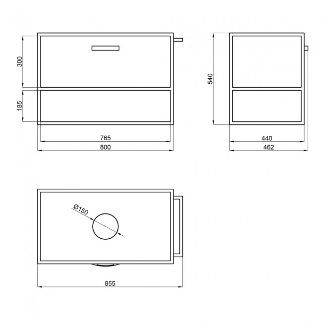 Тумба підвісна Qtap Taurus 800х476х469 Whitish oak зі стільницею QT2479TPT803WO