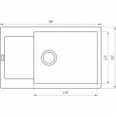 Гранитная мойка Globus Lux MALABI миндаль 780х500мм-А0008