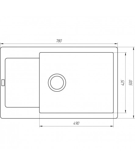 Гранитная мойка Globus Lux MALABI миндаль 780х500мм-А0008