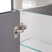 Дзеркальна шафа підвісна Qtap Robin 800х730х145 Graphite з LED-підсвічуванням