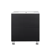 Комплект Qtap Tern 700х725х437 Matt black тумба напольная + раковина врезная QT1771TNL7023070CMB