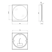 Дзеркало Qtap Taurus 800х850х140 Black/Whitish oak з LED-підсвічуванням