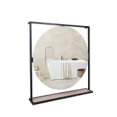 Дзеркало Qtap Taurus 800х850х140 Black/Whitish oak з LED-підсвічуванням
