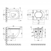 Унитаз подвесной Qtap Robin безободковый с сиденьем Soft-close QT1333046ERMB