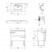 Комплект Qtap Taurus 800х800х437 Whitish oak тумба напольная + раковина врезная QT2471TNT803WO