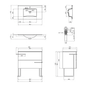Комплект Qtap Taurus 800х800х437 Whitish oak тумба підлогова + раковина урізна QT2471TNT803WO