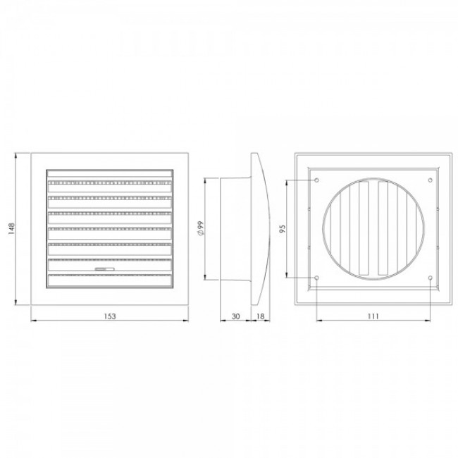 Вентиляционная регулируемая решетка Europlast ND10R