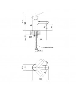 Смеситель для раковины Qtap Levny 1050104C