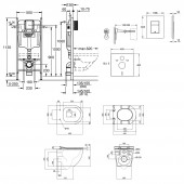 Набор инсталляция 4 в 1 Grohe Rapid SL 3884000G + унитаз с сиденьем Qtap Robin QT1333046ENRMB