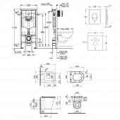 Набор инсталляция 4 в 1 Grohe Rapid SL 38721001 + унитаз с сиденьем Qtap Virgo QT1833051ERW