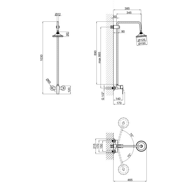Душова система Lidz (CRM) 40 87 1010 2