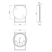 Дзеркало Qtap Taurus 700х850х140 Black/Whitish oak з LED-підсвічуванням