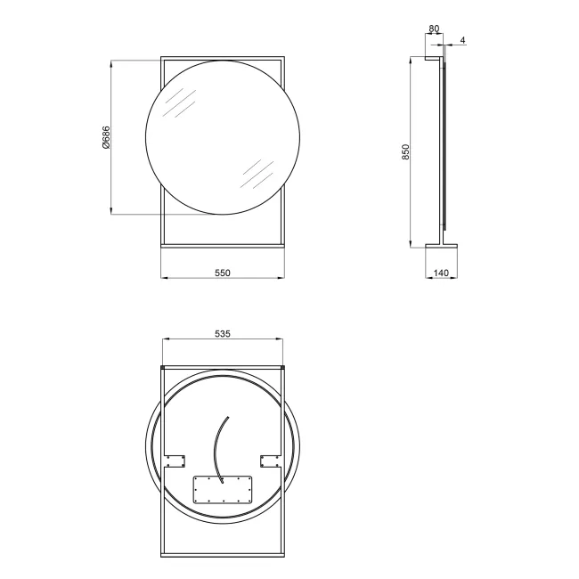 Дзеркало Qtap Taurus 700х850х140 Black/Whitish oak з LED-підсвічуванням 2 Дзеркало Qtap Taurus 700х850х140 Black/Whitish oak з LED-підсвічуванням 2