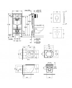 Набор инсталляция 4 в 1 Grohe Rapid SL 38721001 + унитаз с сиденьем Qtap Robin QT13332141ERMB