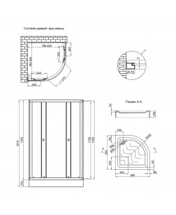 Душова кабіна Lidz Latwa SC80x80.SAT.LOW.GR, з піддон Kupala