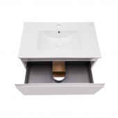 Комплект Qtap Robin 700х580х437 White/Whitish oak тумба підвісна + раковина урізна QT1372TPВ7001WWO