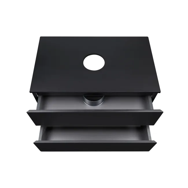 Тумба підвісна Qtap Tern 800х476х469 Matt black зі стільницею QT1779TPL802MB
