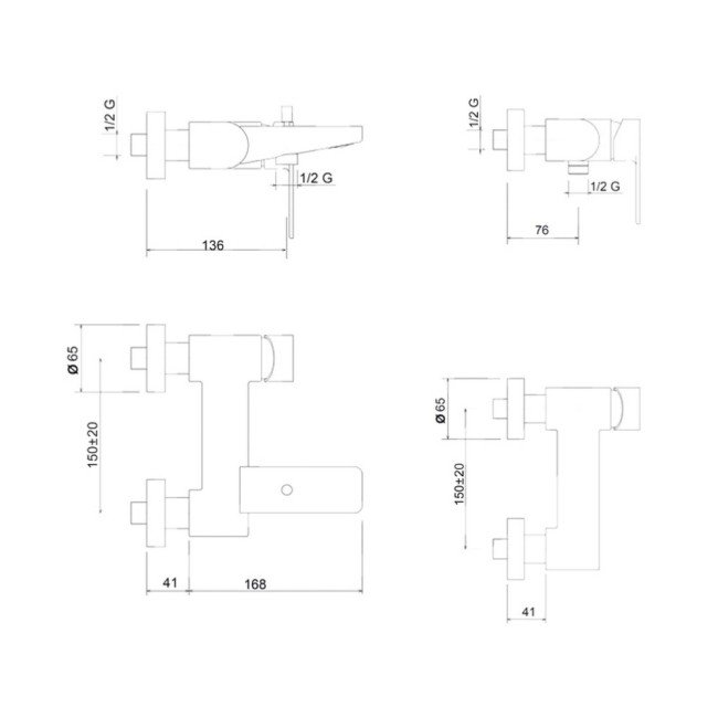 Змішувач для ванни Bianchi Freedom VSCFRE200400CRM 2