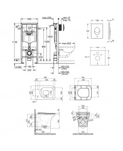 Набір інсталяція 4 в 1 Grohe Rapid SL 38721001 + унітаз з сидінням Qtap Presto QT24332615EW