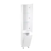 Пенал підлоговий Qtap Scorpio 350х1900х300 White з кошиком для білизни QT1475PN1901KRW