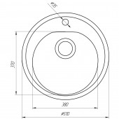 Гранитная мойка Globus Lux MARTIN коричневый 510мм-А0006