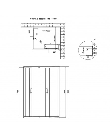 Душова кабіна Lidz Wawel SC100x80.SAT.LOW.FR, скло Frost 5 мм без піддона