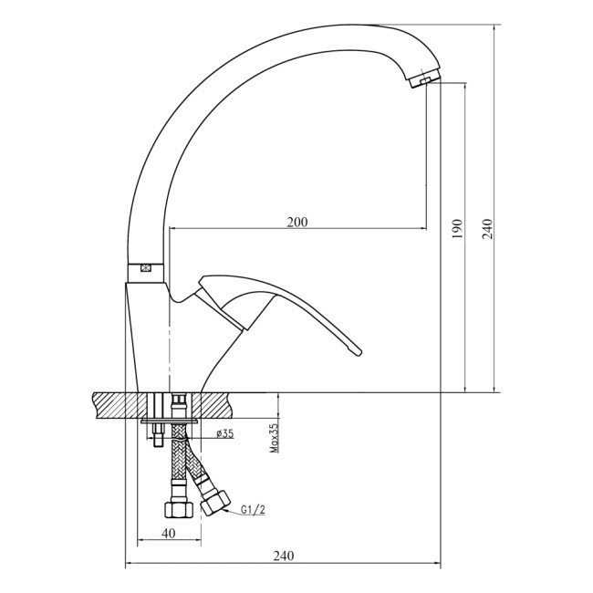 Змішувач для кухні SW Gromix 007 2