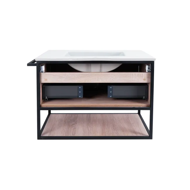 Комплект Qtap Taurus 800х580х437 Whitish oak тумба підвісна + раковина урізна