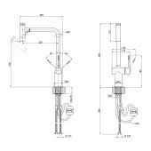 Смеситель для кухни Qtap Scorpio 9050105FC с выдвижным изливом Смеситель для кухни Qtap Scorpio 9050105FC с выдвижным изливом