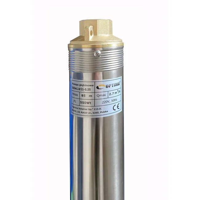 Скважинный насос с подв, стойка, к песку 3" OPTIMA 3SDm1,8/21 0,55 кВт 85м+пульт+кабель 60м NEW
