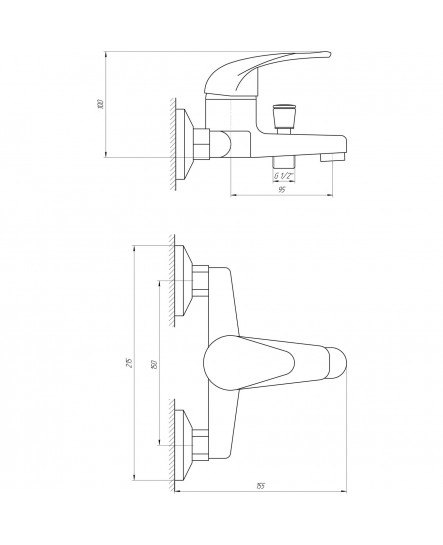 Смеситель для ванной EcoMix GEZ-WHITE-102