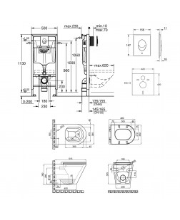 Набір інсталяція 4 в 1 Grohe Rapid SL 38721001 + унітаз з сидінням Qtap Scorpio QT1433053ERW