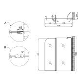 Штора на ванну Lidz Brama SS120x140R.CRM.FR скло Frost 6 мм, права Штора на ванну Lidz Brama SS120x140R.CRM.FR скло Frost 6 мм, права