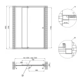 Душевая дверь в нишу Qtap Pisces WHI2012-13.CP5 120-130x185 см, стекло Pattern 5 мм