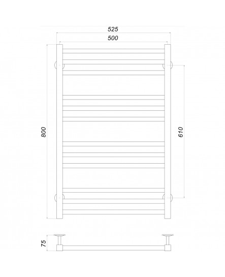 Рушникосушарка UNIO MS W 800-500-12 Модена вода